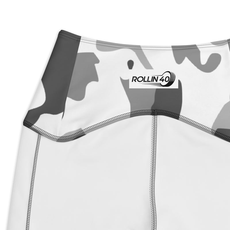 White and gray camo Leggings with pockets