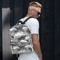 White and Black camo backpack