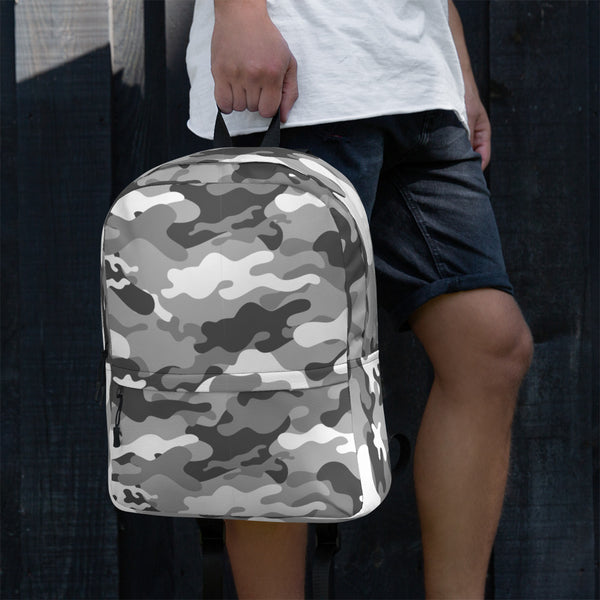 White and Black camo backpack