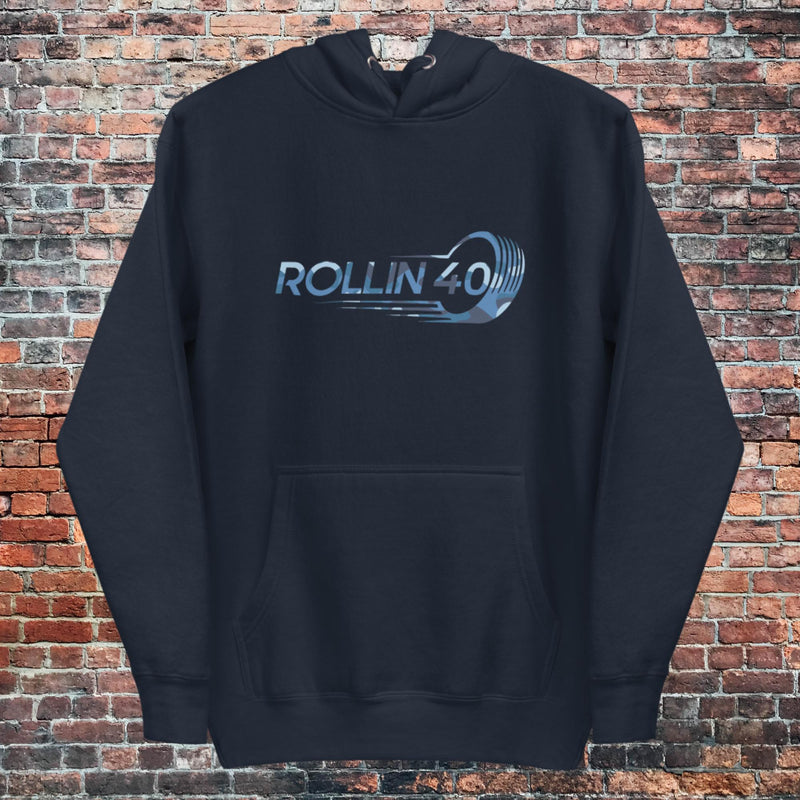 Lite and dark blue rollin40 camo Hoodie