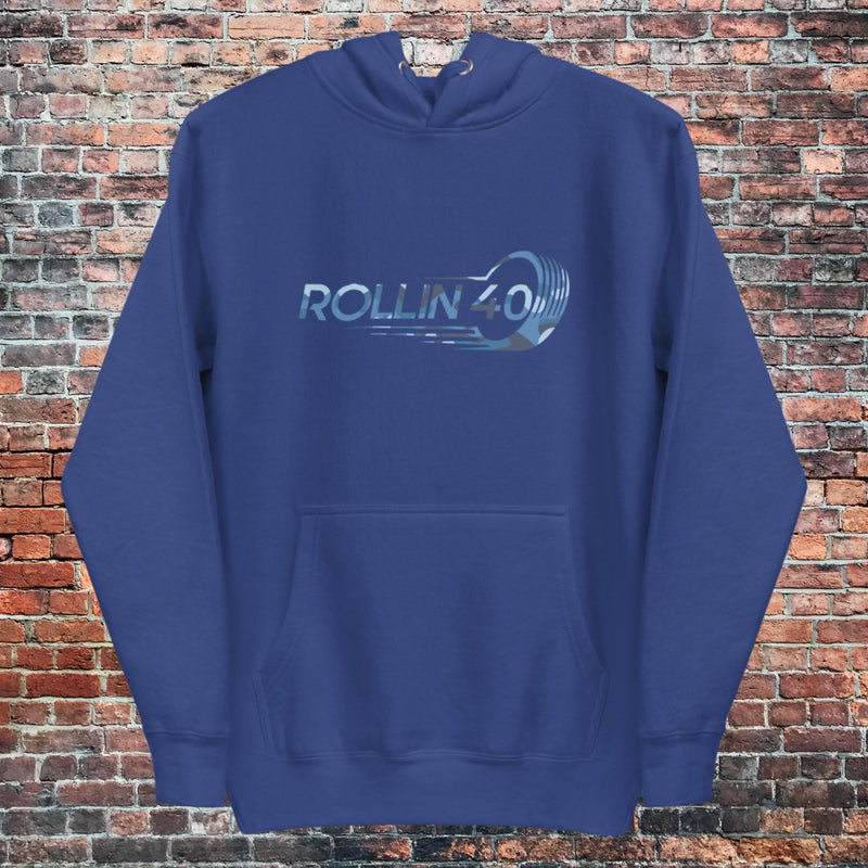 Lite and dark blue rollin40 camo Hoodie